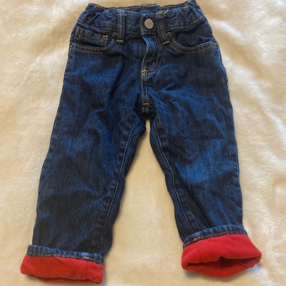Toddler boy fleece lined straight leg jeans